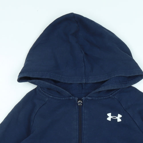 Under armour Boys Blue Jacket Size 9-10 Years Zip - Logo