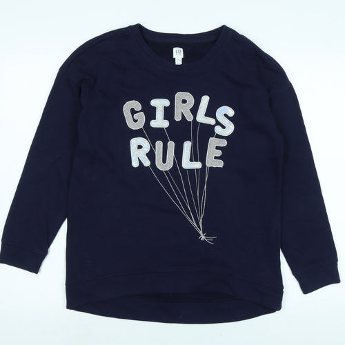 Gap Girls Blue Polyester Pullover Sweatshirt Size 2XL - Logo