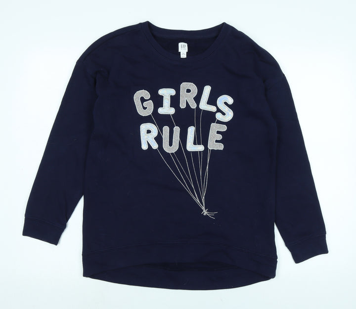 Gap Girls Blue Polyester Pullover Sweatshirt Size 2XL - Logo