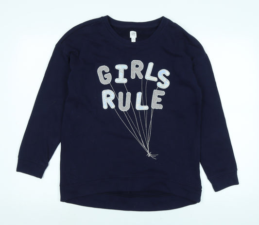Gap Girls Blue Polyester Pullover Sweatshirt Size 2XL - Logo