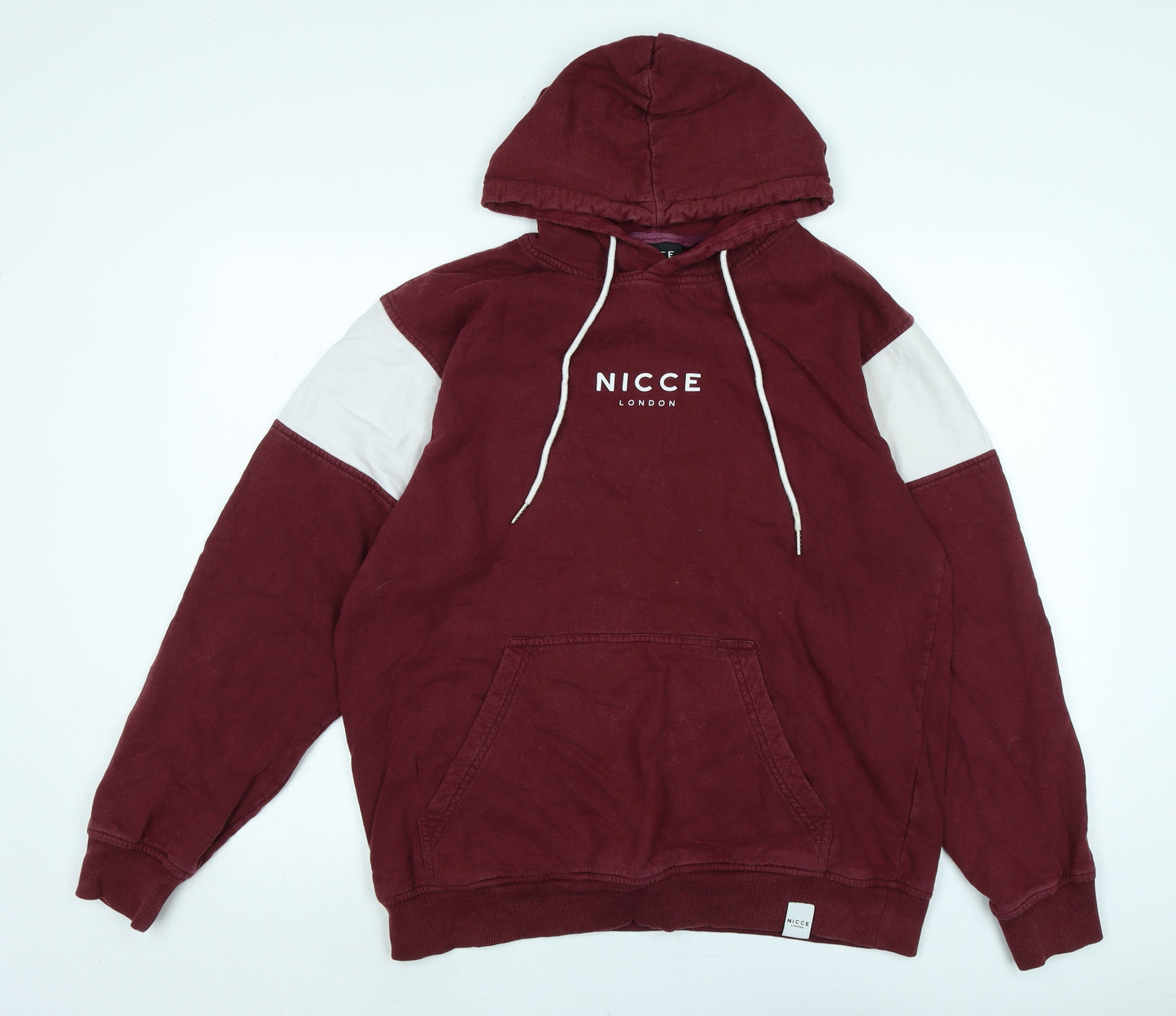 NICCE Mens Red Cotton Pullover Hoodie Size XL - Logo