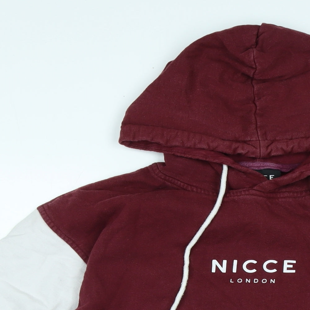 NICCE Mens Red Cotton Pullover Hoodie Size XL - Logo