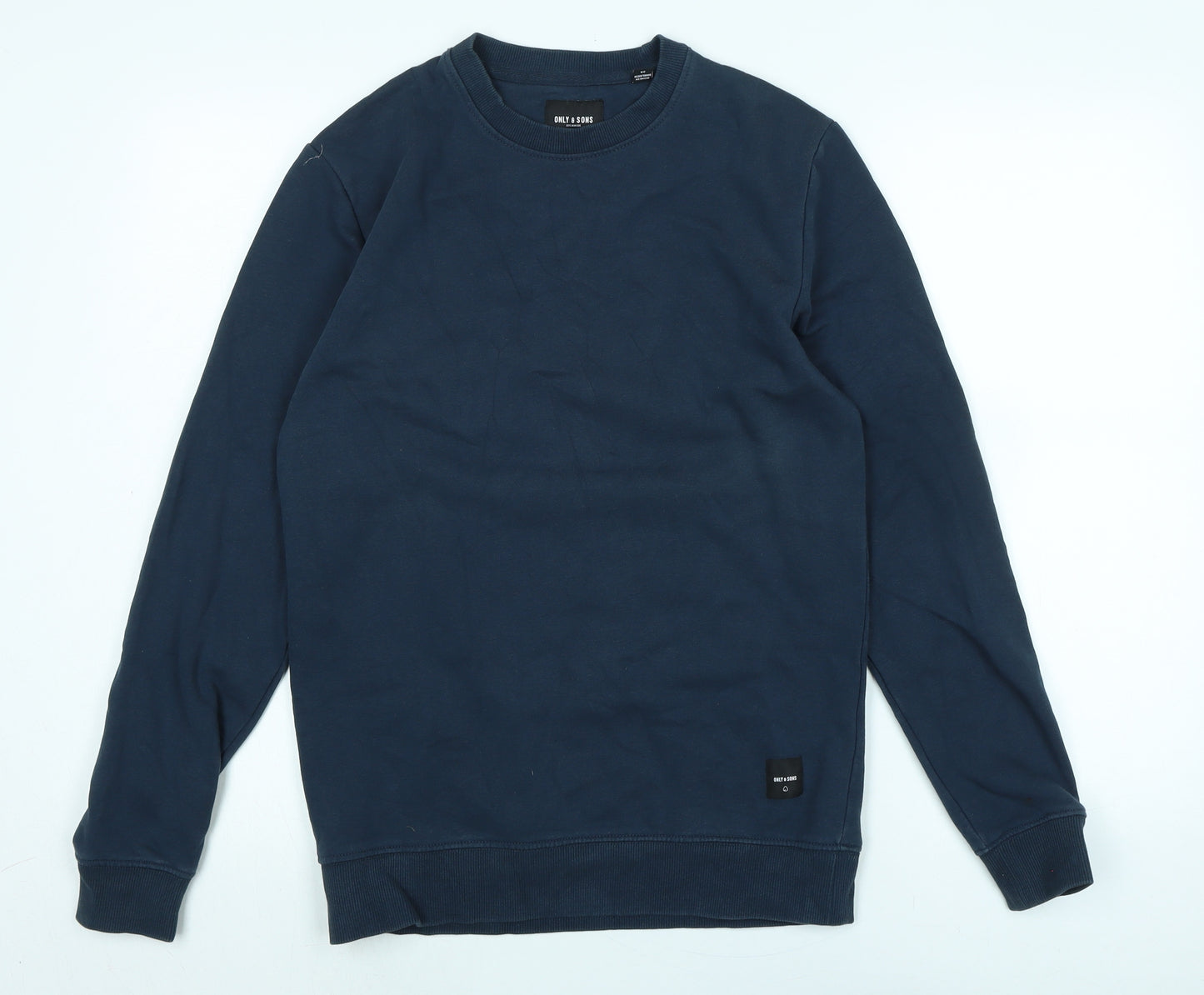 ONLY & SONS Womens Blue Polyester Pullover Sweatshirt Size XS - Logo