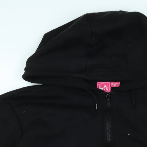 LA Gear Womens Black Jacket Size 16 Zip - Logo