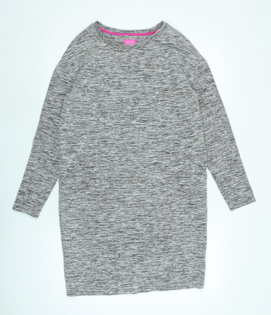 Joules Womens Grey Polyester Jumper Dress Size 8 Scoop Neck - Logo