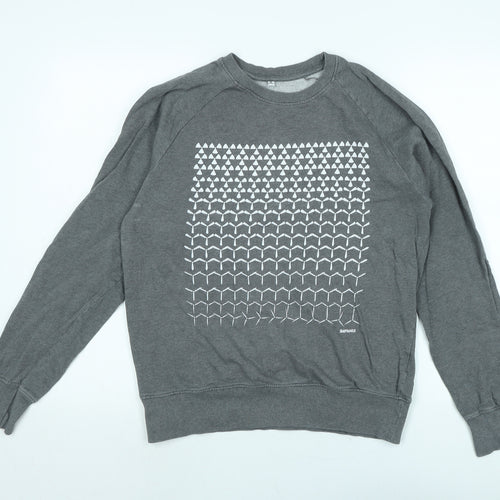 Rapanui Mens Grey Cotton Pullover Sweatshirt Size S - Logo