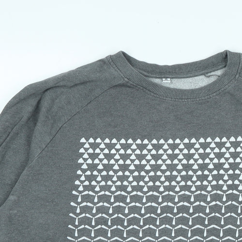 Rapanui Mens Grey Cotton Pullover Sweatshirt Size S - Logo