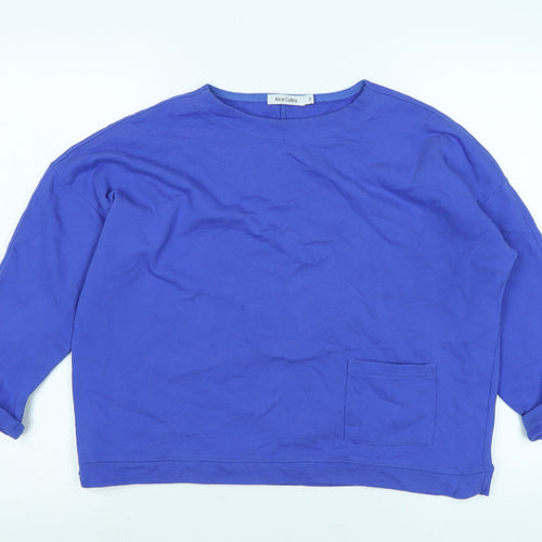 Alice Collins Womens Purple Cotton Pullover Sweatshirt Size 8 - Logo