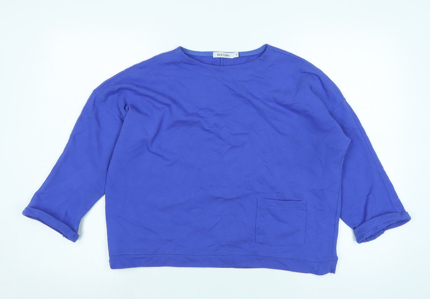 Alice Collins Womens Purple Cotton Pullover Sweatshirt Size 8 - Logo