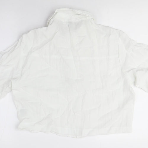 H&M Women's White XS Button-Up Short Sleeve Shirt