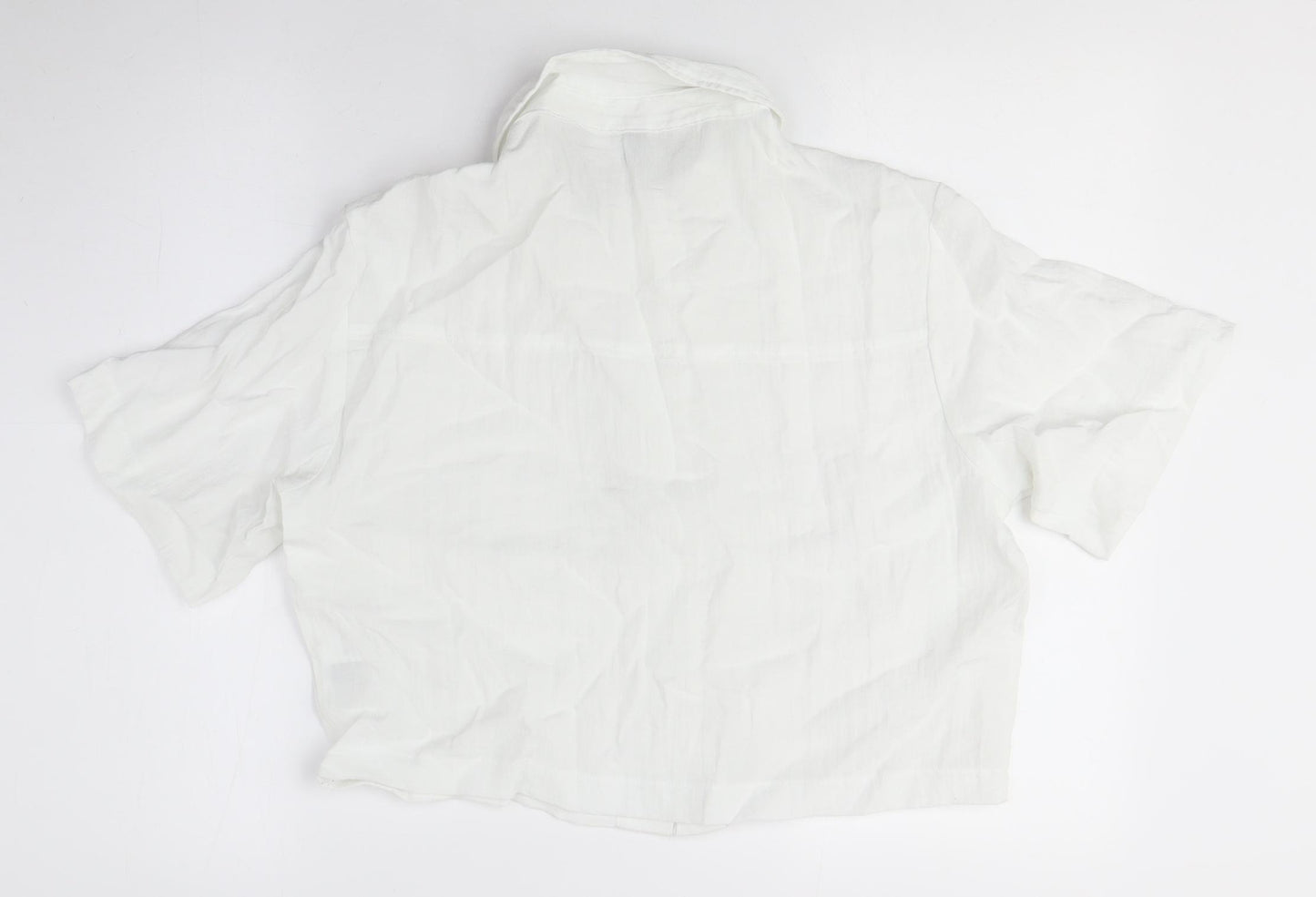H&M Women's White XS Button-Up Short Sleeve Shirt