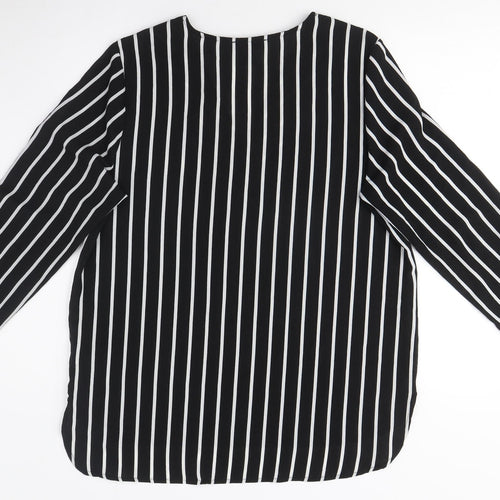 New Look Women’s Black Striped Tunic Blouse Size 16