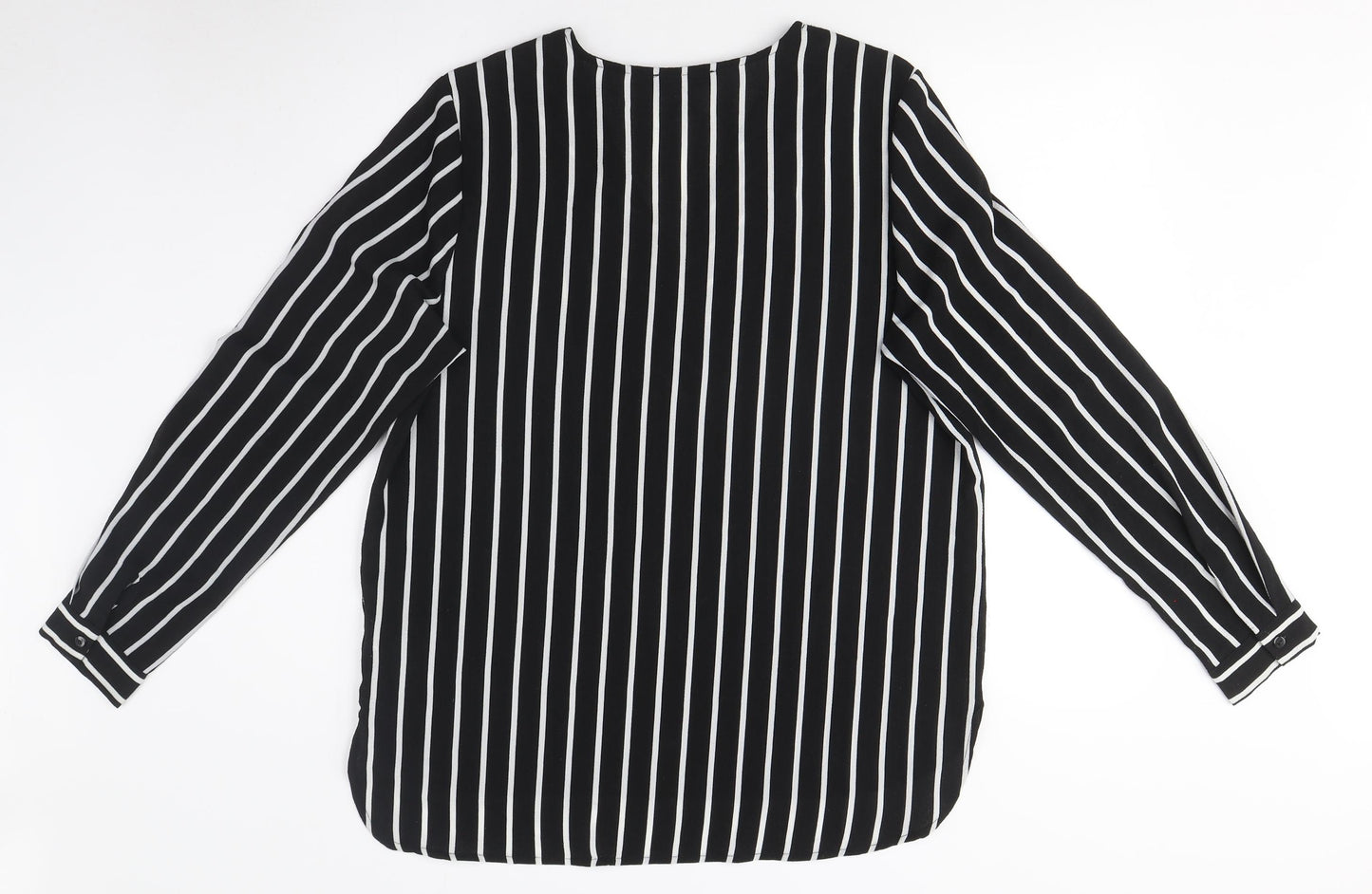 New Look Women’s Black Striped Tunic Blouse Size 16