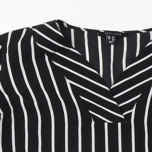 New Look Women’s Black Striped Tunic Blouse Size 16