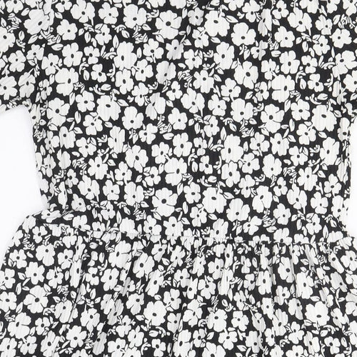 Simal Women’s Black Floral Fit & Flare Dress Size M