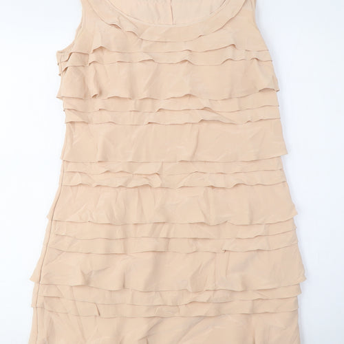 French Connection Beige Women's Shift Dress Size 10