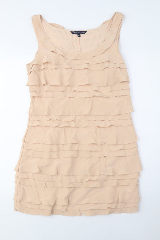 French Connection Beige Women's Shift Dress Size 10