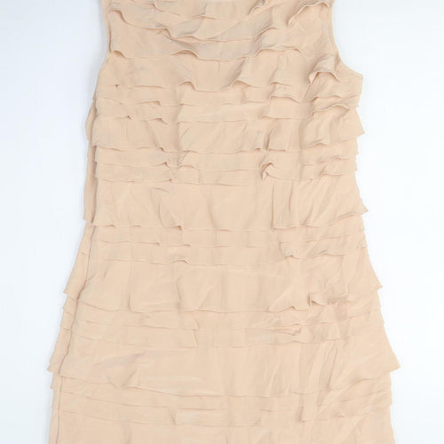 French Connection Beige Women's Shift Dress Size 10