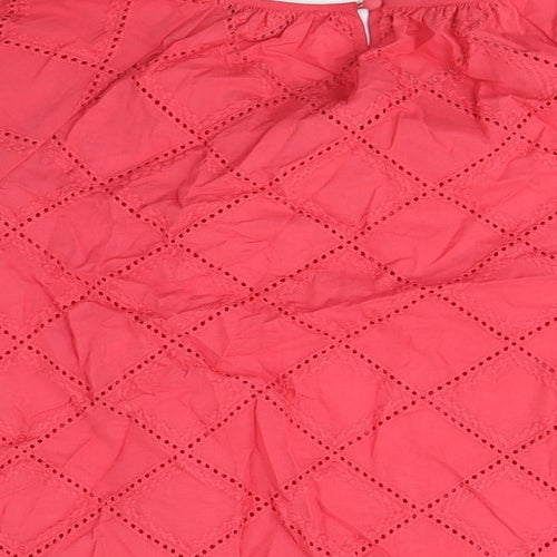 Marks and Spencer Women's Pink Blouse M Lace Short Sleeve