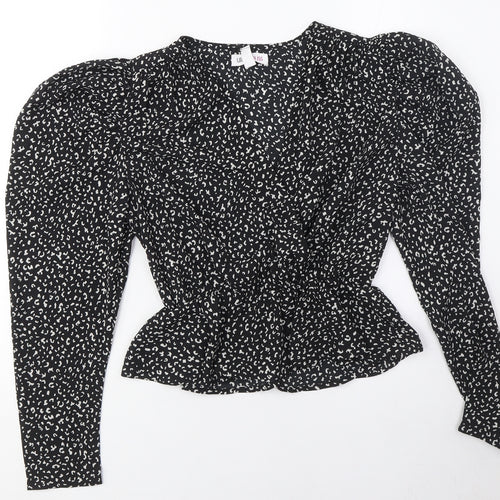 Urban Bliss Women's Black Animal Print Blouse M