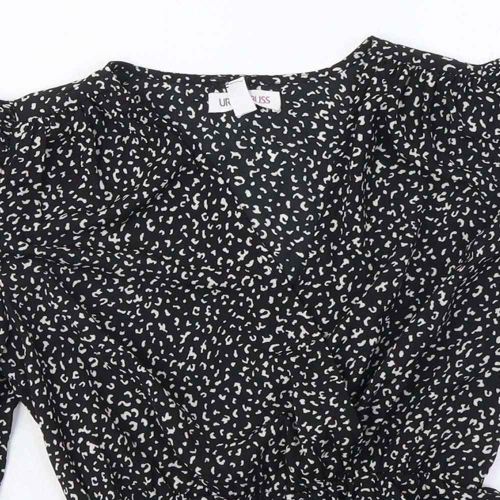 Urban Bliss Women's Black Animal Print Blouse M