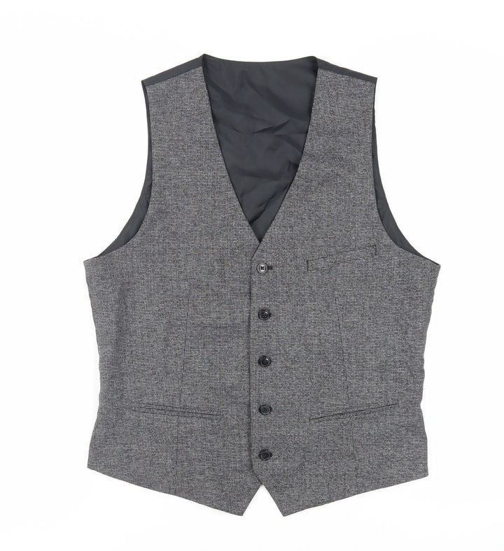 H&M Mens Grey Polyester Jacket Suit Waistcoat Size 42 Regular