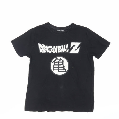 Dragon Ball Z Boys Black Cotton Pullover T-Shirt Size 9-10 Years Crew Neck Pullover