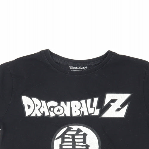 Dragon Ball Z Boys Black Cotton Pullover T-Shirt Size 9-10 Years Crew Neck Pullover