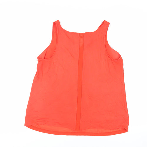 Warehouse Womens Red Polyester Basic Tank Size 14 V-Neck