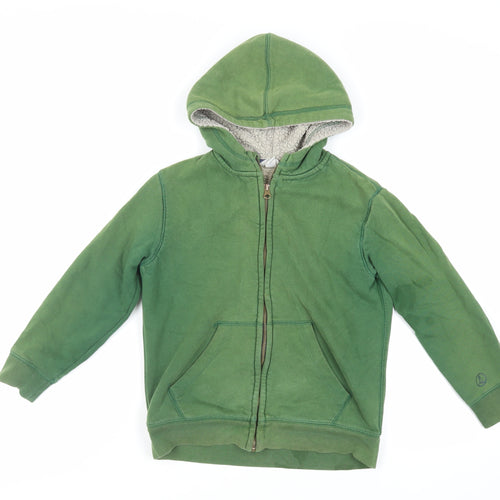 Lands' End Boys Green Cotton Full Zip Hoodie Size 8-9 Years Zip