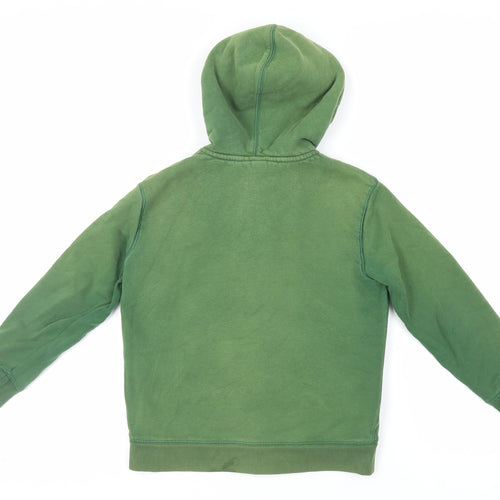 Lands' End Boys Green Cotton Full Zip Hoodie Size 8-9 Years Zip