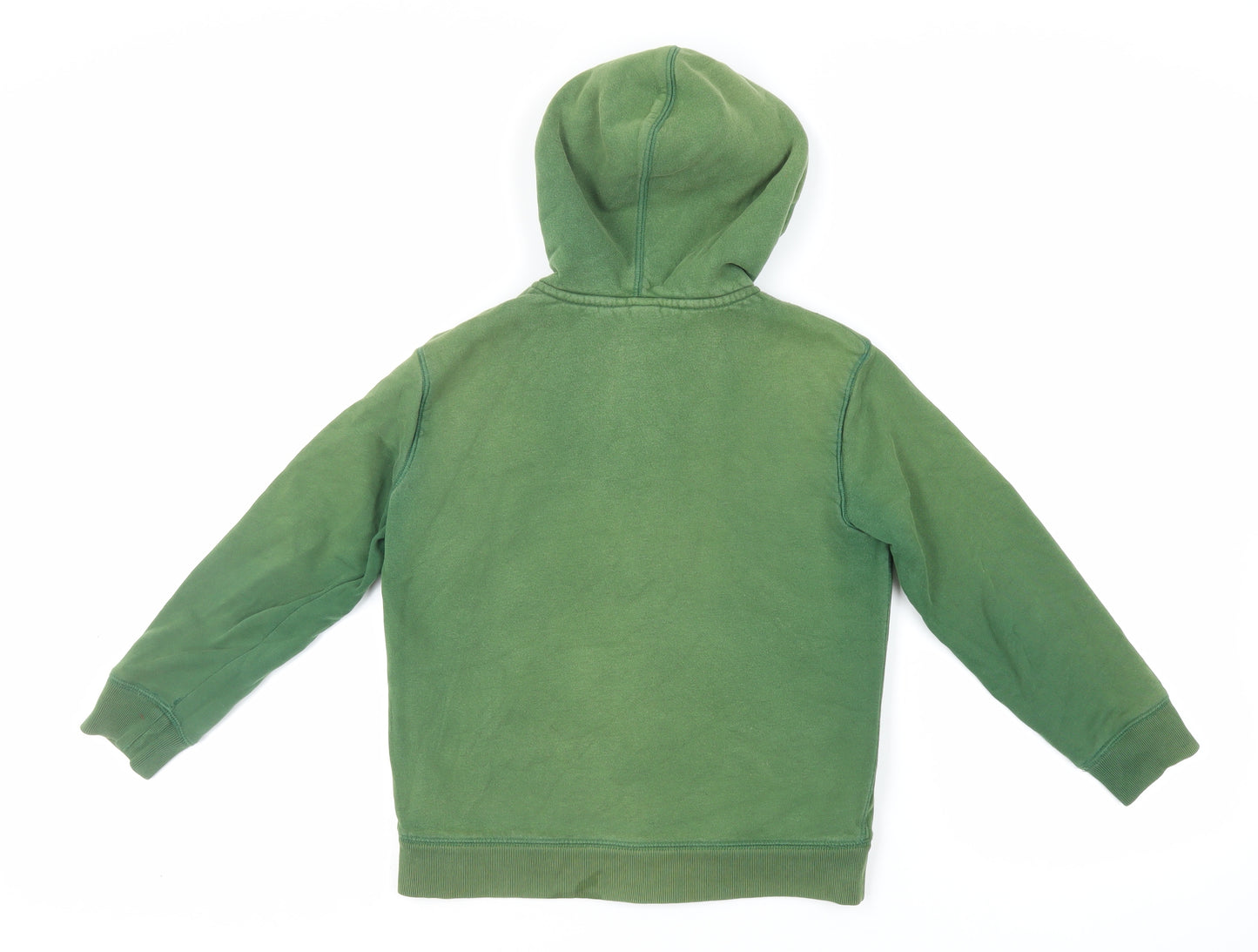 Lands' End Boys Green Cotton Full Zip Hoodie Size 8-9 Years Zip