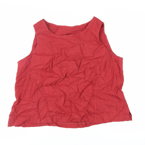 Ann Harvey Womens Red Viscose Basic Tank Size 20 Boat Neck