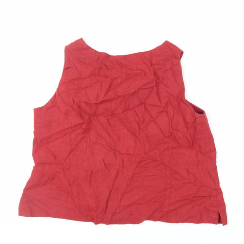 Ann Harvey Womens Red Viscose Basic Tank Size 20 Boat Neck