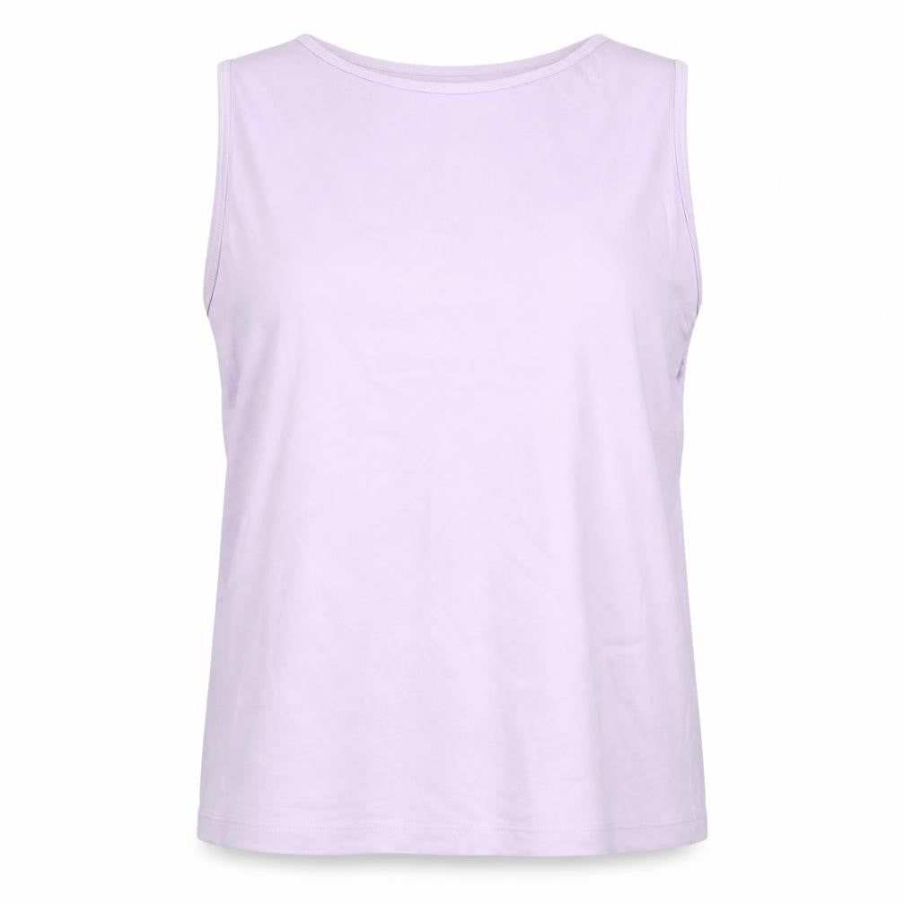 Front view of BHS women’s purple cotton basic tank, size UK 18, boat neck