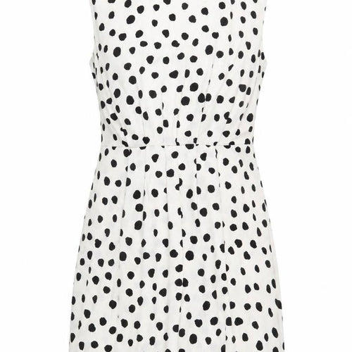 Mango Womens White Animal Print Polyester Shift Size XL Round Neck Zip - Lined