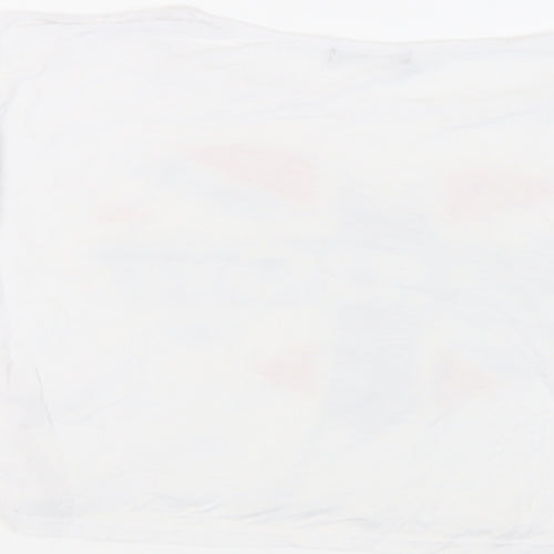 Signature Womens White Viscose Cropped T-Shirt Size M Round Neck - London Heart