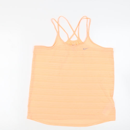 Nike Womens Orange Polyester Camisole Tank Size M Scoop Neck Pullover - Gym Workout Running