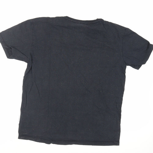 Humor Mens Black Cotton T-Shirt Size L Crew Neck