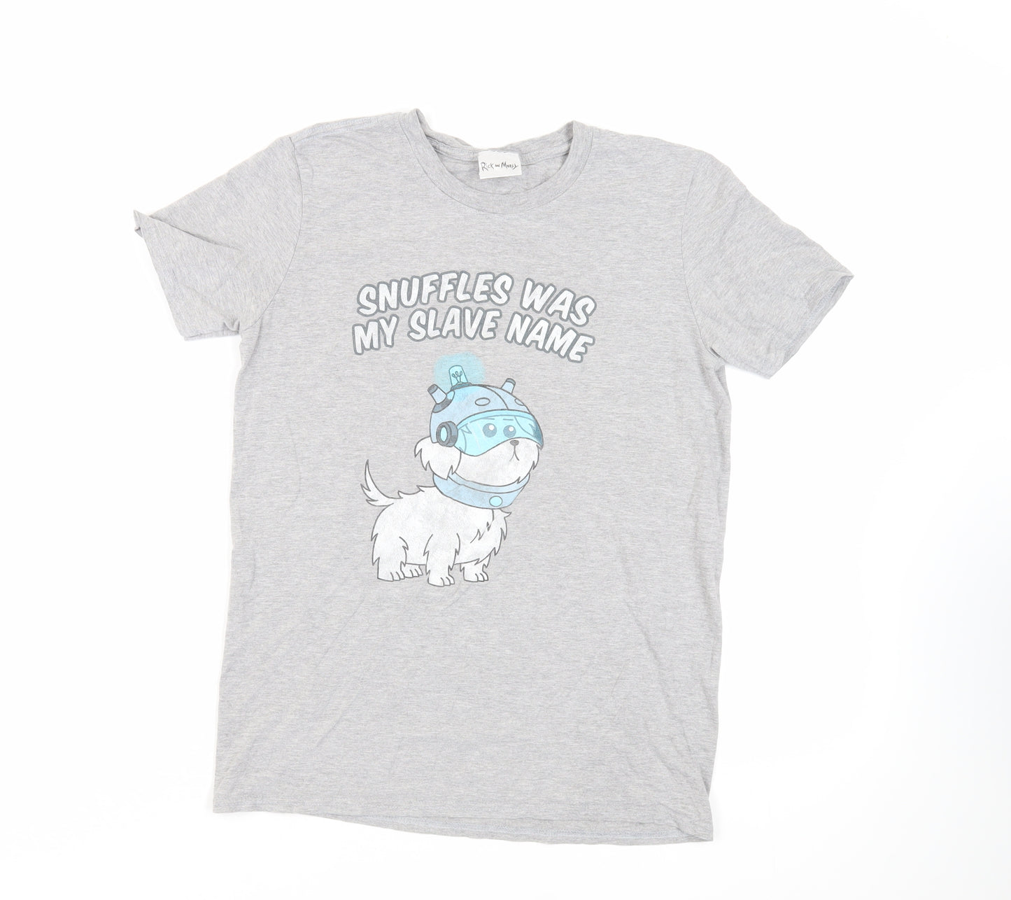 Rick and Morty Womens Grey Cotton Basic T-Shirt Size M Crew Neck