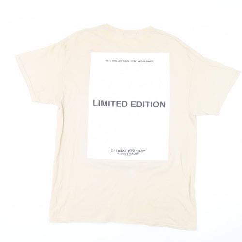 AX Paris Mens Beige Cotton T-Shirt Size L Crew Neck