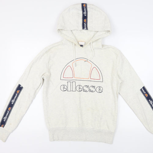 ellesse Womens Grey Cotton Pullover Hoodie Size 10 Pullover - Logo