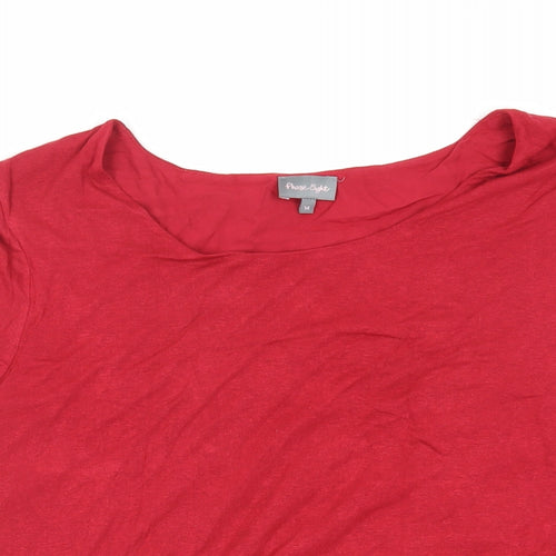 Phase Eight Womens Red Viscose Basic T-Shirt Size 14 Boat Neck