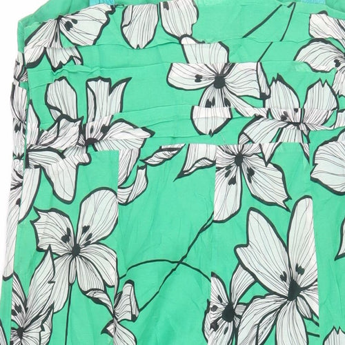 Monsoon Womens Green Floral Cotton Tank Dress Size 18 Sweetheart Zip