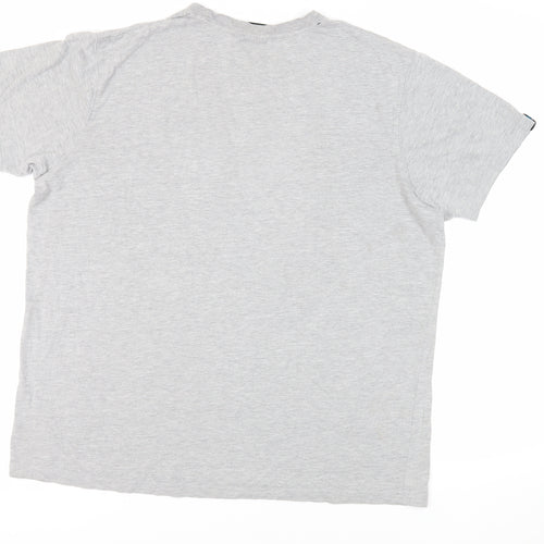 Plain Lazy Mens Grey Cotton T-Shirt Size XL Crew Neck