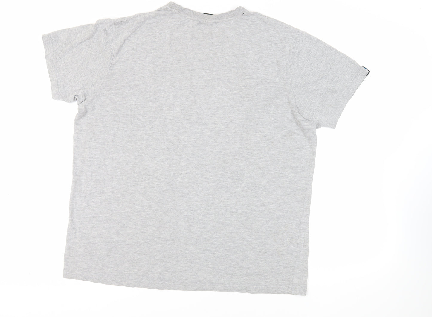 Plain Lazy Mens Grey Cotton T-Shirt Size XL Crew Neck