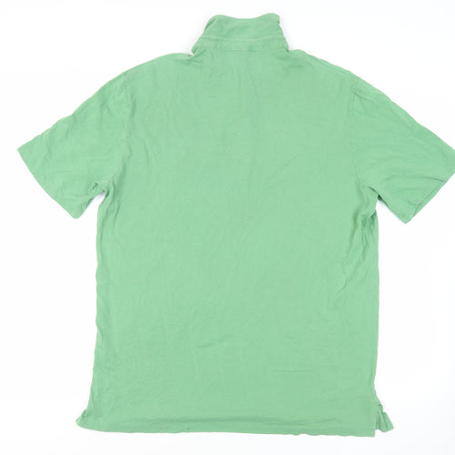 Polo Golf Mens Green Cotton Polo Size XL Collared Button - Logo