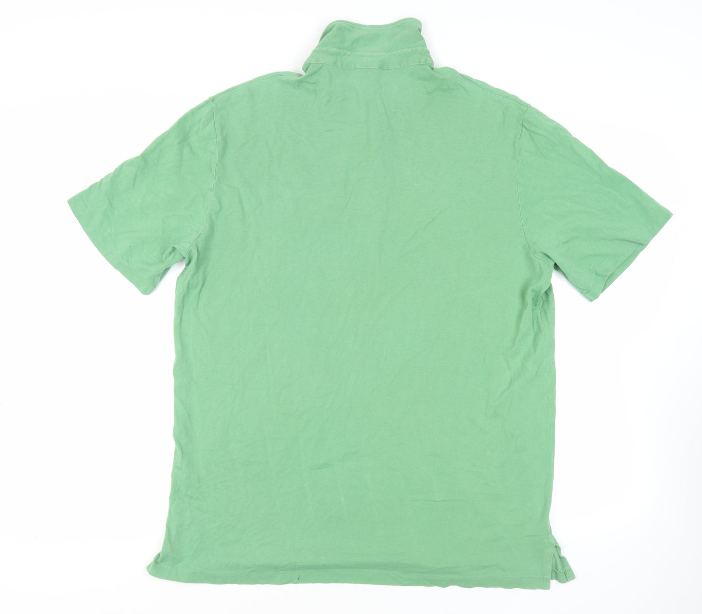 Polo Golf Mens Green Cotton Polo Size XL Collared Button - Logo