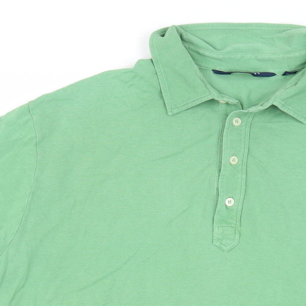 Polo Golf Mens Green Cotton Polo Size XL Collared Button - Logo