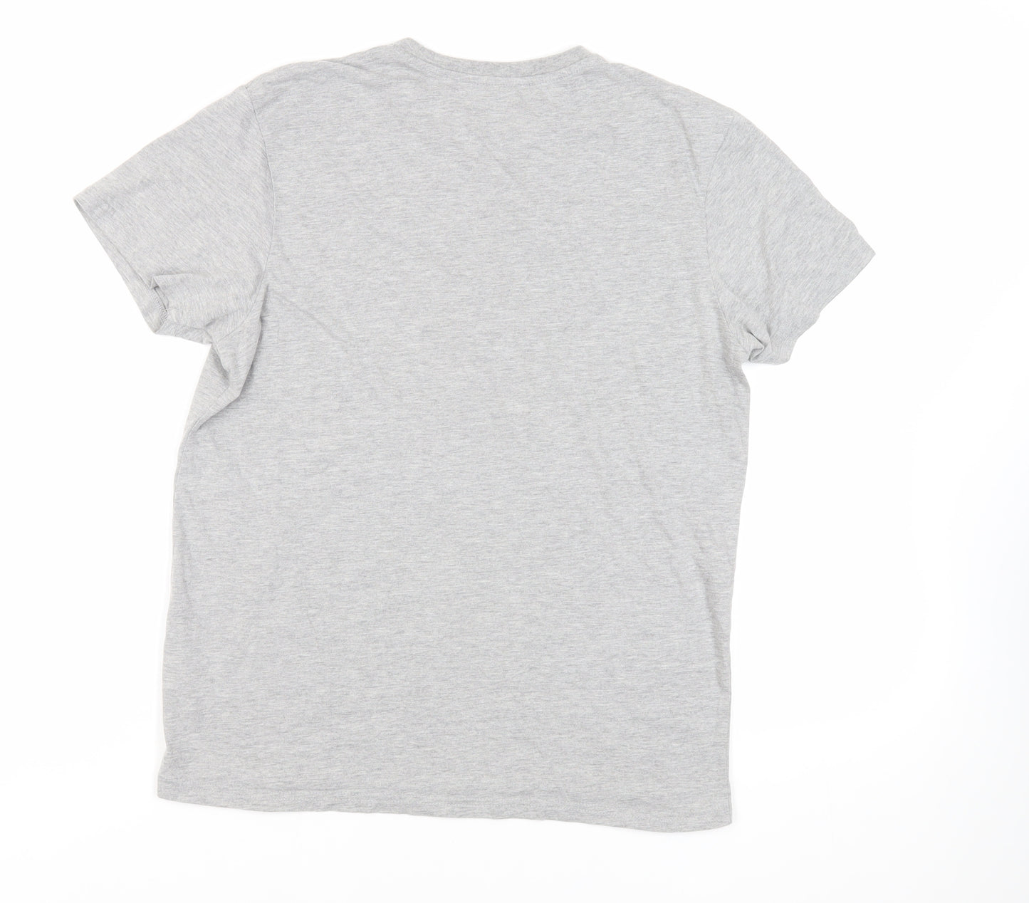 Disney Womens Grey Cotton Basic T-Shirt Size L Crew Neck - Mickey Mouse